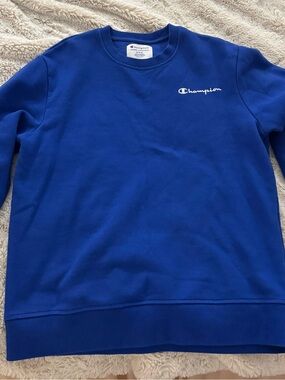 Champion Blue Crewneck Sweatshirt with White Logo
